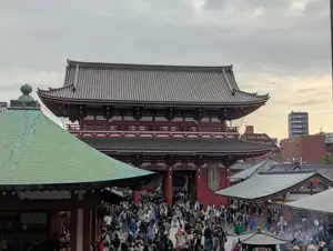 The Hōzōmon Gate of Senso-ji, viewed from the Main Hall